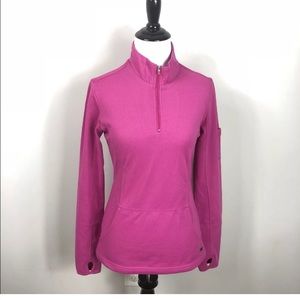 The Black Dog Pullover 3/4 Zip Long Sleeve Shirt Pink 657